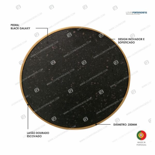 Puxador-asa-porta-moderna-circular-redonda-latao-dourado-escovado-300mm-com-decoracao-pedra-black-galaxy-louriferragens-1