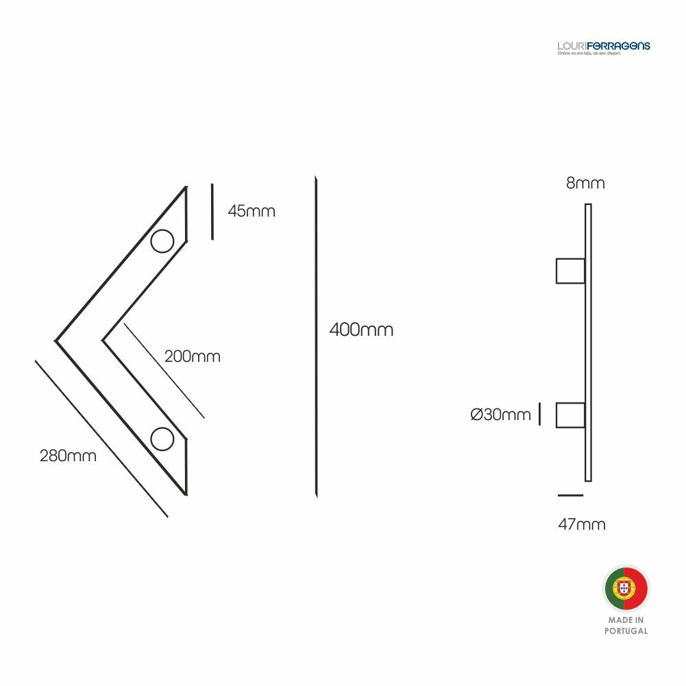 Desenho-tecnico-puxador-asa-porta-moderna-desviada-formato-esquadro-acabamento-diversos-400x45mm-8mm-louriferragens-1